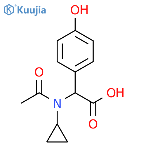 2-(N-cyclopropylacetamido)-2-(4-hydroxyphenyl)acetic acid structure
