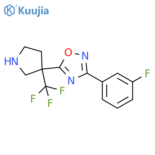 3-(3-fluorophenyl)-5-3-(trifluoromethyl)pyrrolidin-3-yl-1,2,4-oxadiazole structure