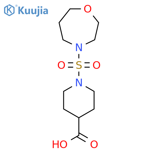 1-(1,4-oxazepane-4-sulfonyl)piperidine-4-carboxylic acid structure