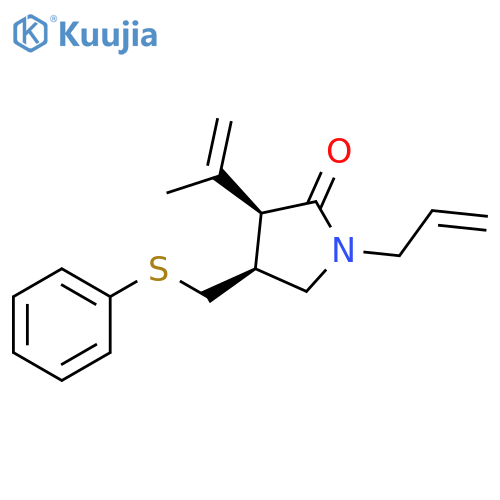 2-Pyrrolidinone, 3-(1-methylethenyl)-4-[(phenylthio)methyl]-1-(2-propenyl)-, cis- (9CI) structure