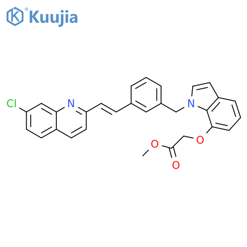 Acetic acid, [[1-[[3-[2-(7-chloro-2-quinolinyl)ethenyl]phenyl]methyl]-1H-indol-7-yl]oxy]-, methyl ester, (E)- (9CI) structure