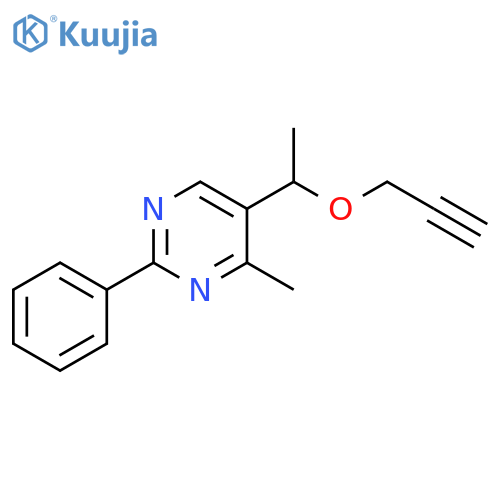 Pyrimidine, 4-methyl-2-phenyl-5-[1-(2-propynyloxy)ethyl]- structure