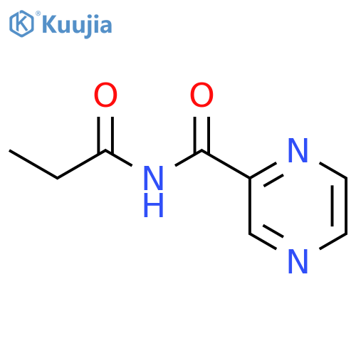 2-Pyrazinecarboxamide,N-(1-oxopropyl)- structure