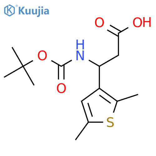 3-{(tert-butoxy)carbonylamino}-3-(2,5-dimethylthiophen-3-yl)propanoic acid structure