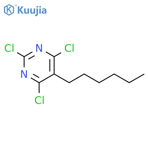 Pyrimidine,2,4,6-trichloro-5-hexyl- structure