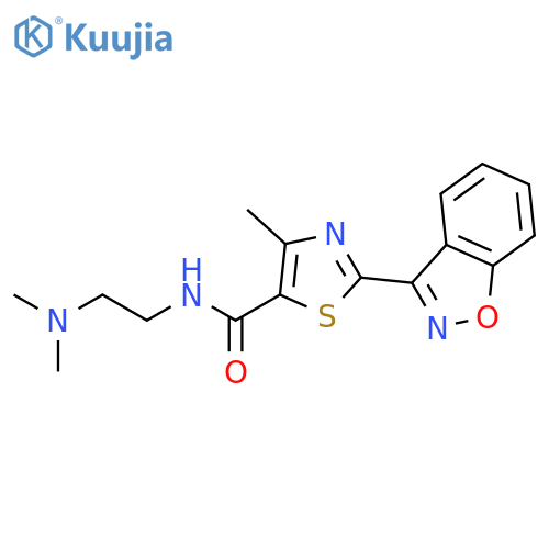 N-(2-(dimethylamino)ethyl)-2-(benzo[d]isoxazol-3-yl)-4-methylthiazole-5-carboxamide structure