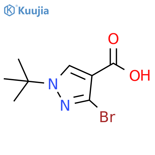 3-bromo-1-tert-butyl-1H-pyrazole-4-carboxylic acid structure