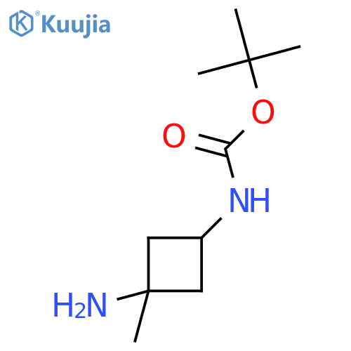 tert-butyl cis-N-(3-amino-3-methyl-cyclobutyl)carbamate structure