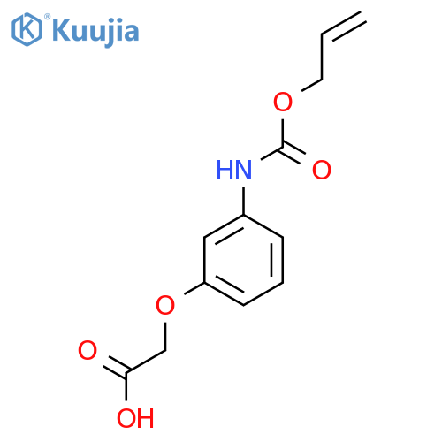 2-(3-{(prop-2-en-1-yloxy)carbonylamino}phenoxy)acetic acid structure