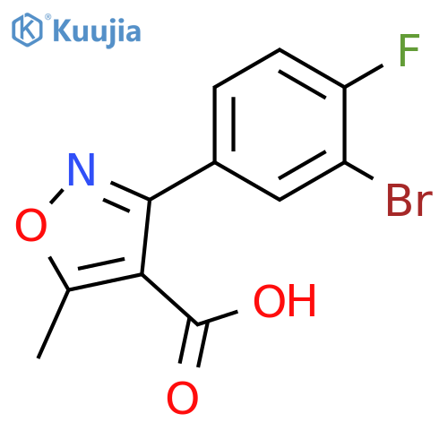 3-(3-bromo-4-fluorophenyl)-5-methyl-1,2-oxazole-4-carboxylic acid structure