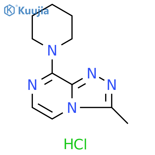 1,2,4-Triazolo[4,3-a]pyrazine, 3-methyl-8-(1-piperidinyl)-,monohydrochloride structure