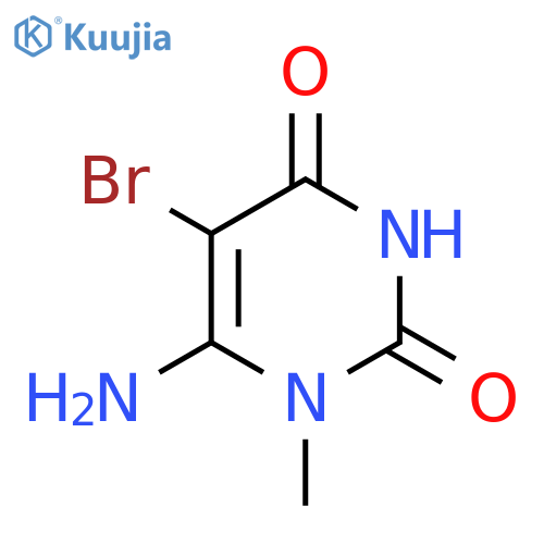 6-amino-5-bromo-1-methyl-1,2,3,4-tetrahydropyrimidine-2,4-dione structure