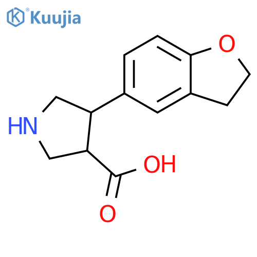 4-(2,3-dihydro-1-benzofuran-5-yl)pyrrolidine-3-carboxylic acid structure