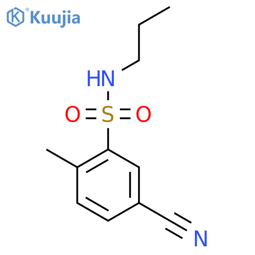 5-cyano-2-methyl-N-propylbenzene-1-sulfonamide structure