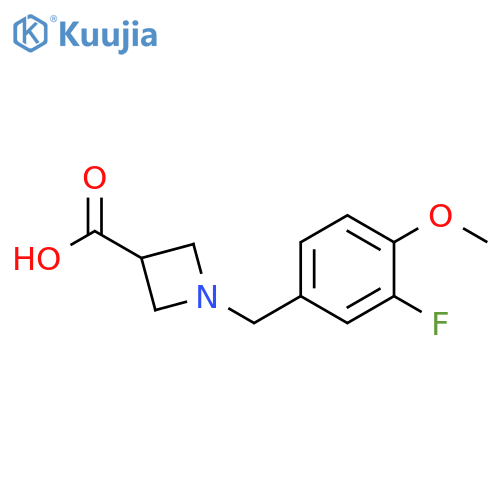 1-(3-fluoro-4-methoxybenzyl)azetidine-3-carboxylic acid structure
