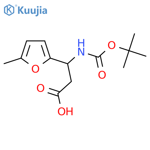 3-{[(Tert-butoxy)carbonyl]amino}-3-(5-methylfuran-2-yl)propanoic acid structure