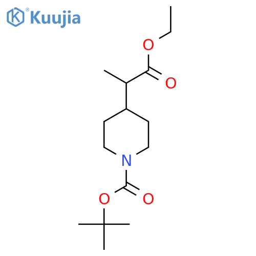 Tert-butyl 4-(1-ethoxy-1-oxopropan-2-yl)piperidine-1-carboxylate structure