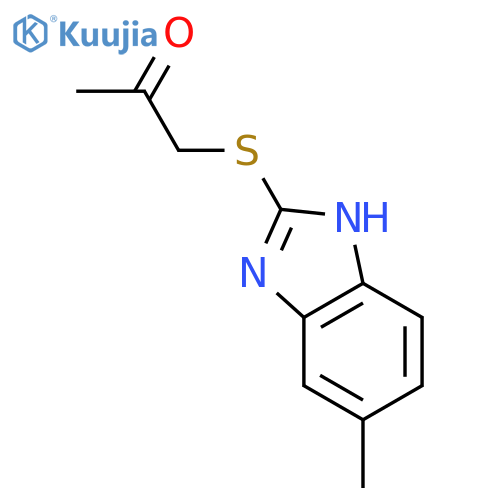 2-Propanone, 1-[(5-methyl-1H-benzimidazol-2-yl)thio]- structure