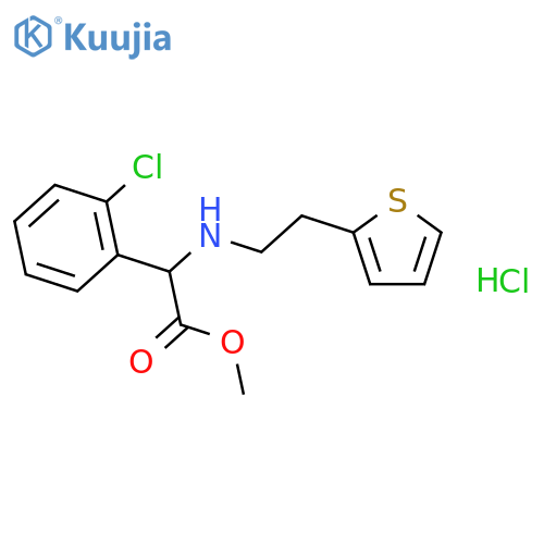 Methyl 2-(2-chlorophenyl)-2-((2-(thiophen-2-yl)ethyl)amino)acetate hydrochloride structure