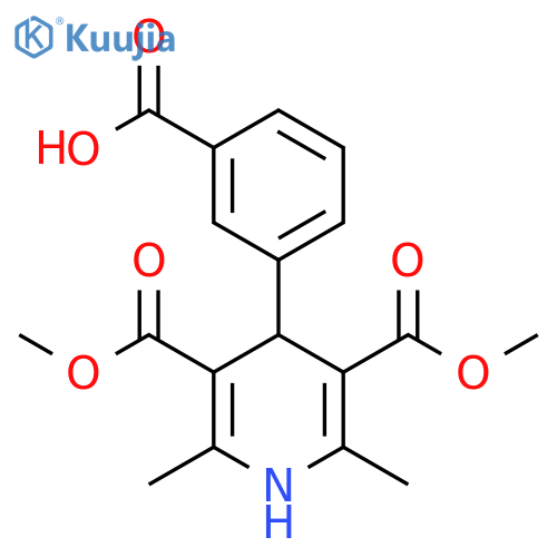 3,5-Pyridinedicarboxylic acid,4-(3-carboxyphenyl)-1,4-dihydro-2,6-dimethyl-, 3,5-dimethyl ester structure