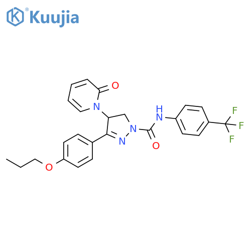 1H-Pyrazole-1-carboxamide,4,5-dihydro-4-(2-oxo-1(2H)-pyridinyl)-3-(4-propoxyphenyl)-N-[4-(trifluoromethyl)phenyl]- structure