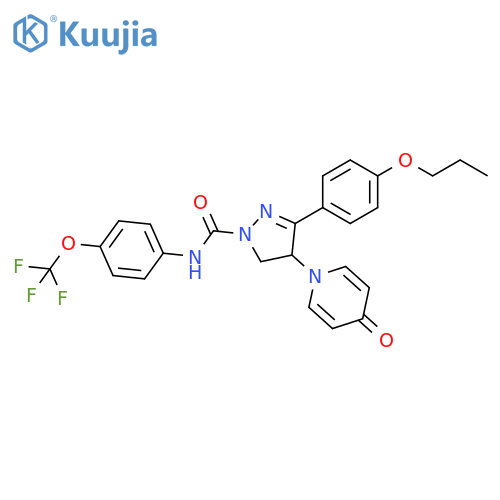 1H-Pyrazole-1-carboxamide,4,5-dihydro-4-(4-oxo-1(4H)-pyridinyl)-3-(4-propoxyphenyl)-N-[4-(trifluoromethoxy)phenyl]- structure