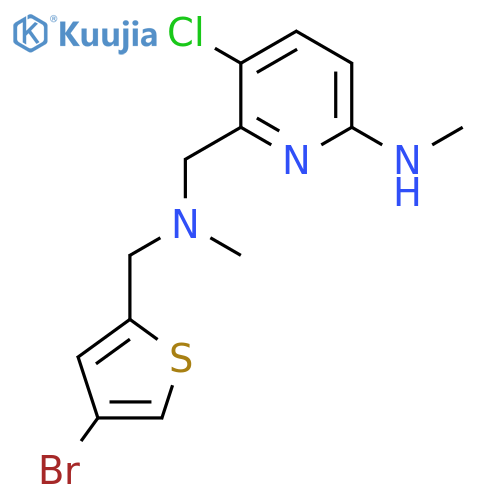 6-({(4-bromothiophen-2-yl)methyl(methyl)amino}methyl)-5-chloro-N-methylpyridin-2-amine structure