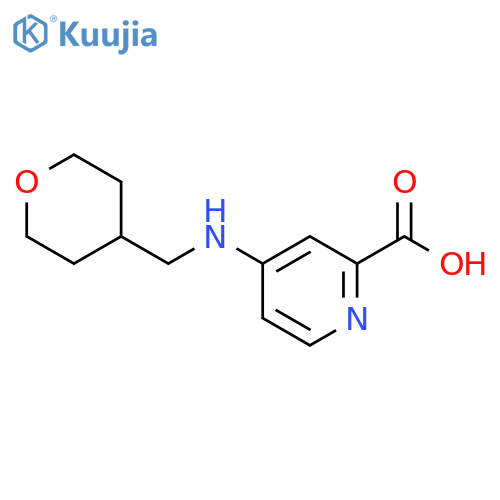 4-[(Oxan-4-ylmethyl)amino]pyridine-2-carboxylic acid structure