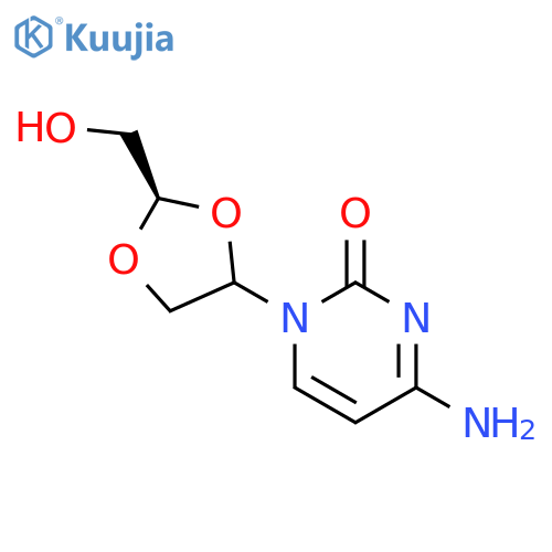 2(1H)-Pyrimidinone,4-amino-1-[2-(hydroxymethyl)-1,3-dioxolan-4-yl]-, (2R-trans)- (9CI) structure