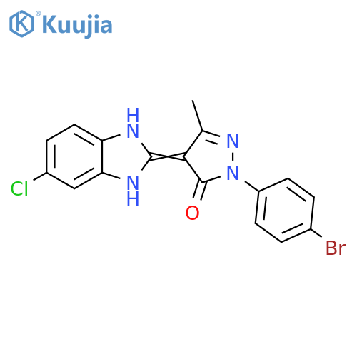 3H-Pyrazol-3-one,2-(4-bromophenyl)-4-(5-chloro-1,3-dihydro-2H-benzimidazol-2-ylidene)-2,4-dihydro-5-methyl- structure