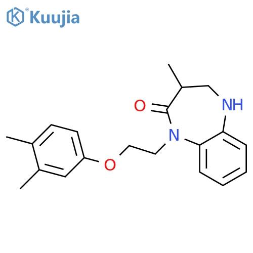 1-[2-(3,4-dimethylphenoxy)ethyl]-3-methyl-2,3,4,5-tetrahydro-1H-1,5-benzodiazepin-2-one structure