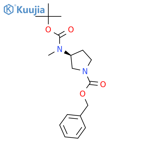 benzyl (3S)-3-[tert-butoxycarbonyl(methyl)amino]pyrrolidine-1-carboxylate structure