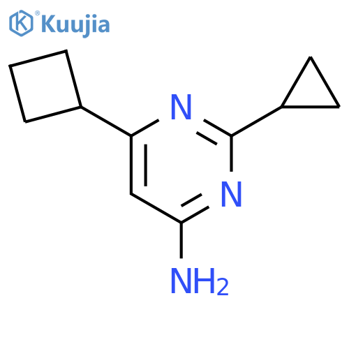 6-cyclobutyl-2-cyclopropylpyrimidin-4-amine structure