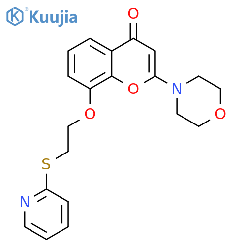 4H-1-Benzopyran-4-one, 2-(4-morpholinyl)-8-[2-(2-pyridinylthio)ethoxy]- structure