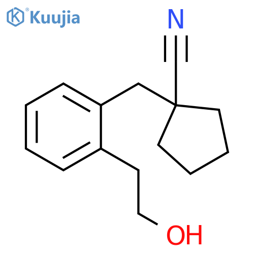 Cyclopentanecarbonitrile, 1-[[2-(2-hydroxyethyl)phenyl]methyl]- structure
