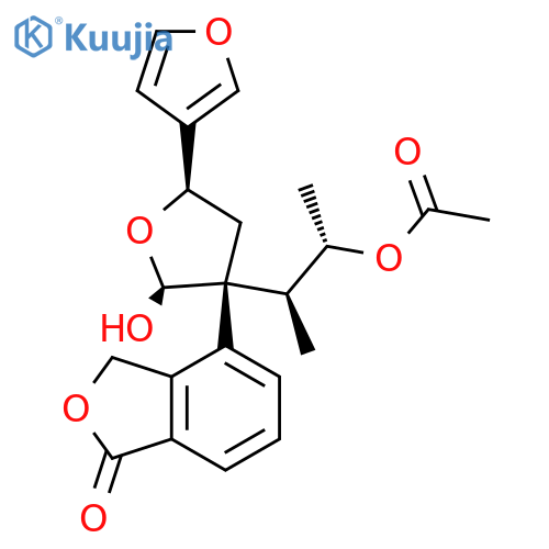 1(3H)-Isobenzofuranone,4-[(2R,4R,5S)-4-[(1S,2S)-2-(acetyloxy)-1-methylpropyl]-2,3,4,5-tetrahydro-5-hydroxy[2,3'-bifuran]-4-yl]-(9CI) structure