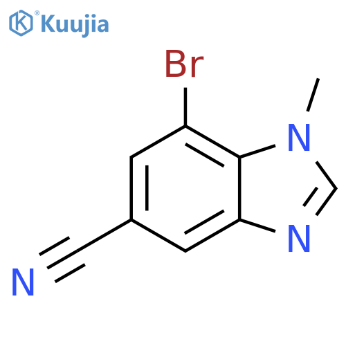 7-Bromo-1-methyl-1,3-benzodiazole-5-carbonitrile structure