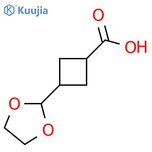 3-(1,3-Dioxolan-2-yl)cyclobutane-1-carboxylic acid structure