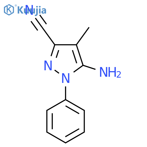 5-amino-4-methyl-1-phenyl-1H-pyrazole-3-carbonitrile structure