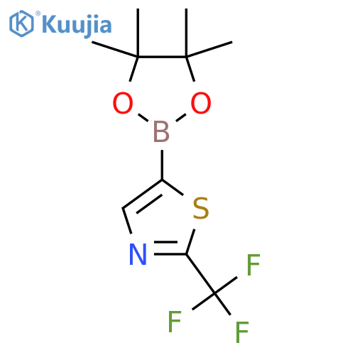 5-(Tetramethyl-1,3,2-dioxaborolan-2-yl)-2-(trifluoromethyl)-1,3-thiazole structure