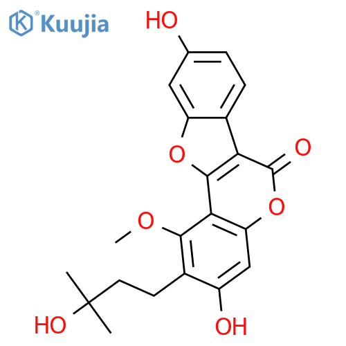 1,3,8,9-Tetrahydroxy-2-prenylcoumestan; 8-Deoxy, 2',3'-dihydro, 3'-hydroxy, 1-Me ether structure