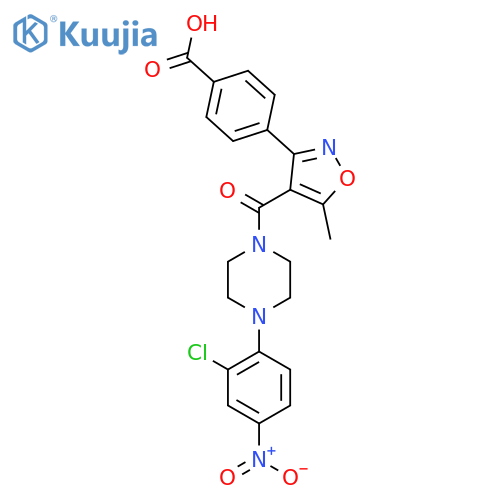 4-(4-(4-(2-Chloro-4-nitrophenyl)piperazine-1-carbonyl)-5-methylisoxazol-3-yl)benzoic acid structure