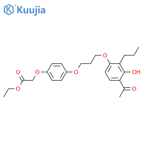 ethyl 2-(4-(3-(4-acetyl-3-hydroxy-2-propylphenoxy)propoxy)phenoxy)acetate structure
