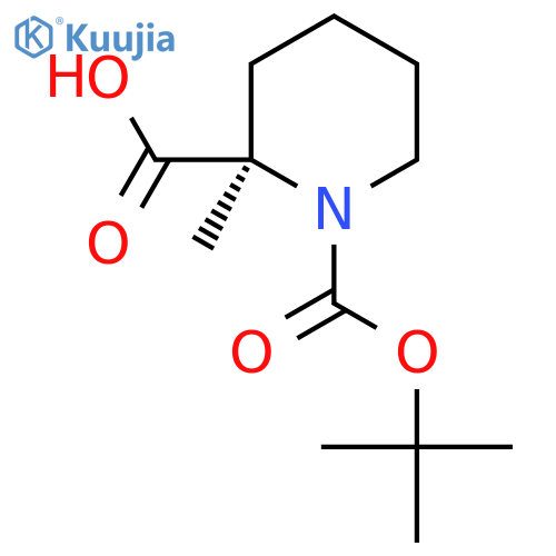 (2R)-1-[(tert-butoxy)carbonyl]-2-methylpiperidine-2-carboxylic acid structure
