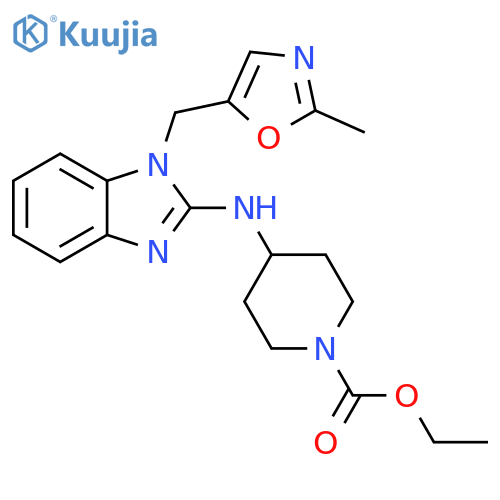 1-Piperidinecarboxylic acid, 4-[[1-[(2-methyl-5-oxazolyl)methyl]-1H-benzimidazol-2-yl]amino]-, ethyl ester structure