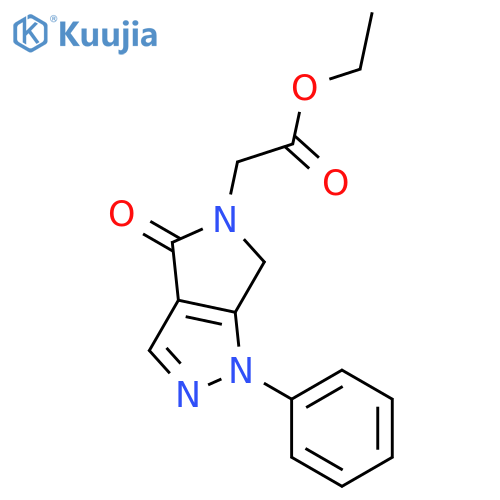 Pyrrolo[3,4-c]pyrazole-5(1H)-aceticacid, 4,6-dihydro-4-oxo-1-phenyl-, ethyl ester structure