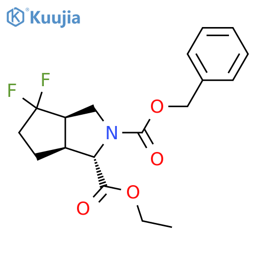 2-benzyl 1-ethyl (1S,3aR,6aS)-4,4-difluoro-octahydrocyclopenta[c]pyrrole-1,2-dicarboxylate structure