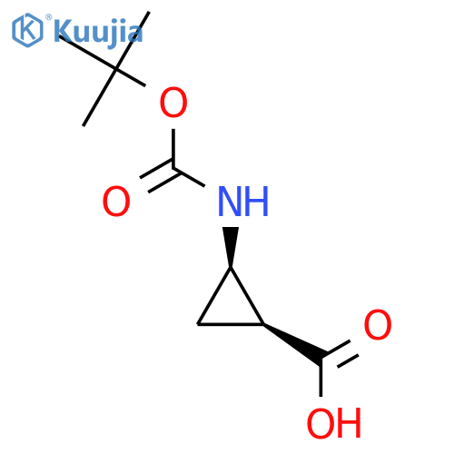 2-(1,1-dimethylethoxy)carbonylamino-cis-cyclopropanecarboxylic acid structure