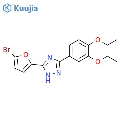 3-(5-Bromo-furan-2-yl)-5-(3,4-diethoxy-phenyl)-1H-[1,2,4]triazole structure