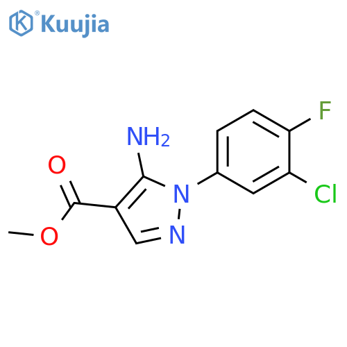 5-Amino-1-(3-chloro-4-fluoro-phenyl)-1H-pyrazole-4-carboxylic acid methyl ester structure